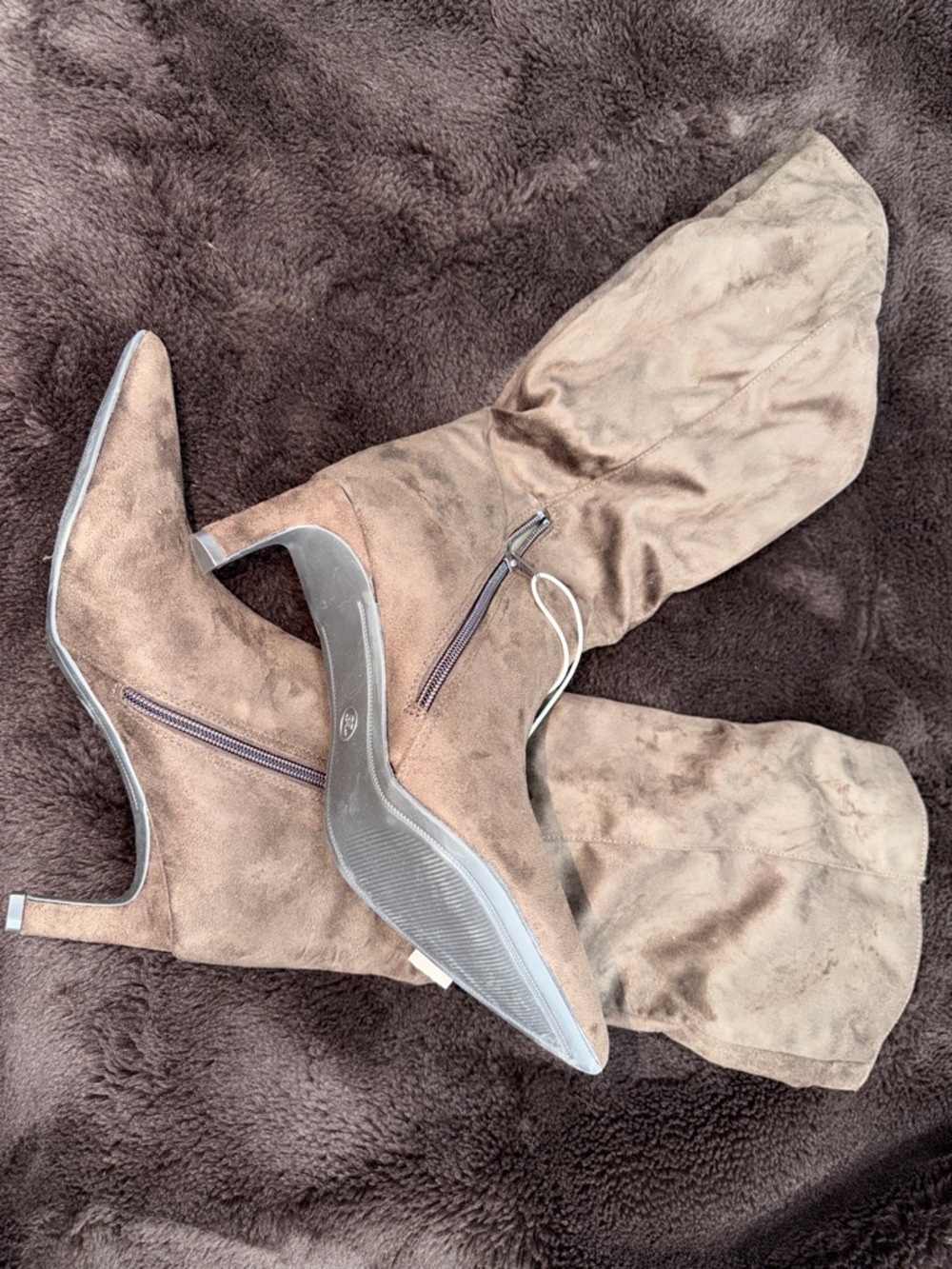 a new day Taupe Suede Knee-High Stiletto Boots